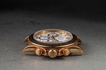 1991 Rolex 18K YG Daytona White Diamond Inverted Dial Tropical