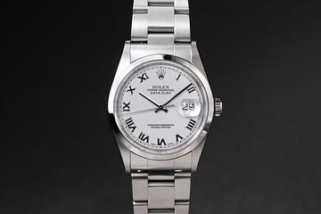 NOS 2000 Rolex DateJust 16200 White Roman Numeral Dial with Papers