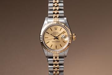 1987 Rolex Two-Tone Ladies DateJust 69173 Champagne Dial 