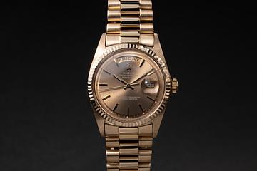 1969 Rolex 18K YG Day-Date 1803 Bronze Dial with Double Punch Papers & Rolex Service History