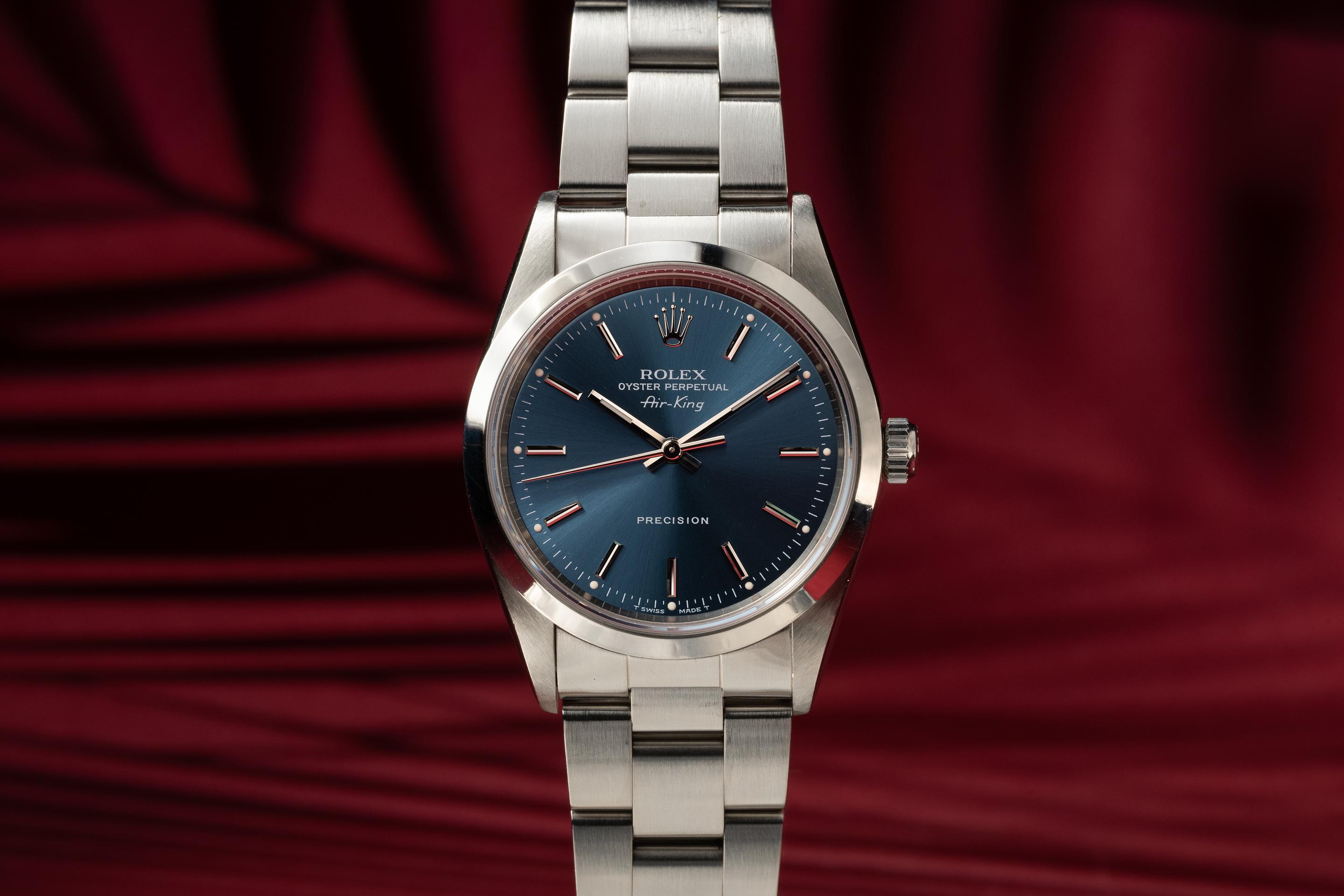 1995 Rolex Air-King 14000 Blue Dial | Tropical Watch