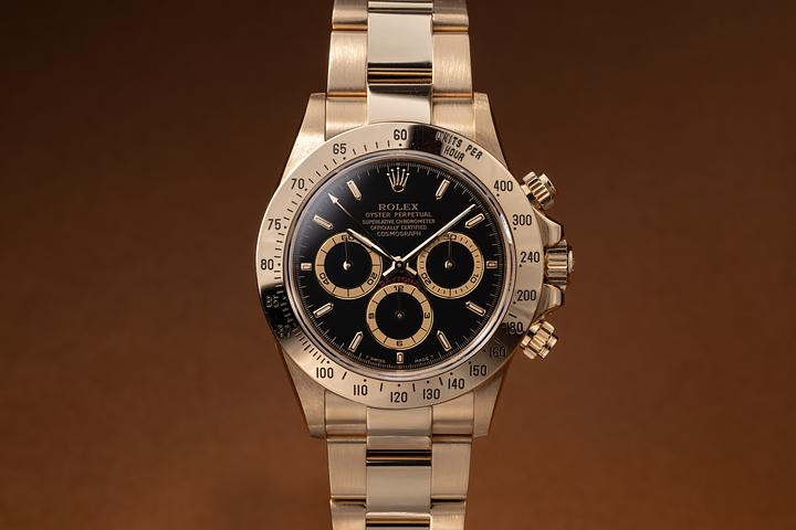 1995 Rolex 18K YG Zenith Daytona 16528 Black Dial with Box &amp