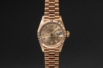 1995 Rolex 18K YG Ladies DateJust 69178G Champagne Diamond Dial