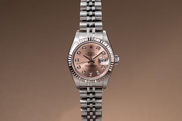 NOS 2002 Rolex Ladies DateJust 79174 Salmon Diamond Dial