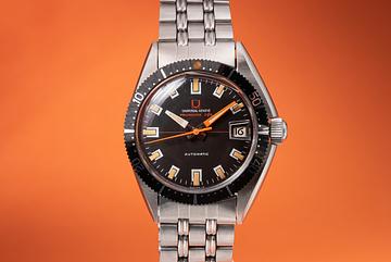 Universal Geneve Asymetrical Polerouter Sub 869124 Countdown Bezel with Box and Papers