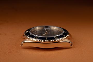1990 Rolex 18K YG Submariner 16618 Silver Serti Dial | Tropical Watch