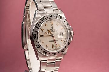 1986 Rolex Explorer II 16550 Cream Rail Dial Tropical Watch