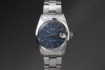 1968 Rolex Date 1500 Blue No-Lume Tropical Dial