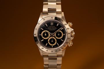 1991 Rolex 18K YG Daytona 16528 Black Dial