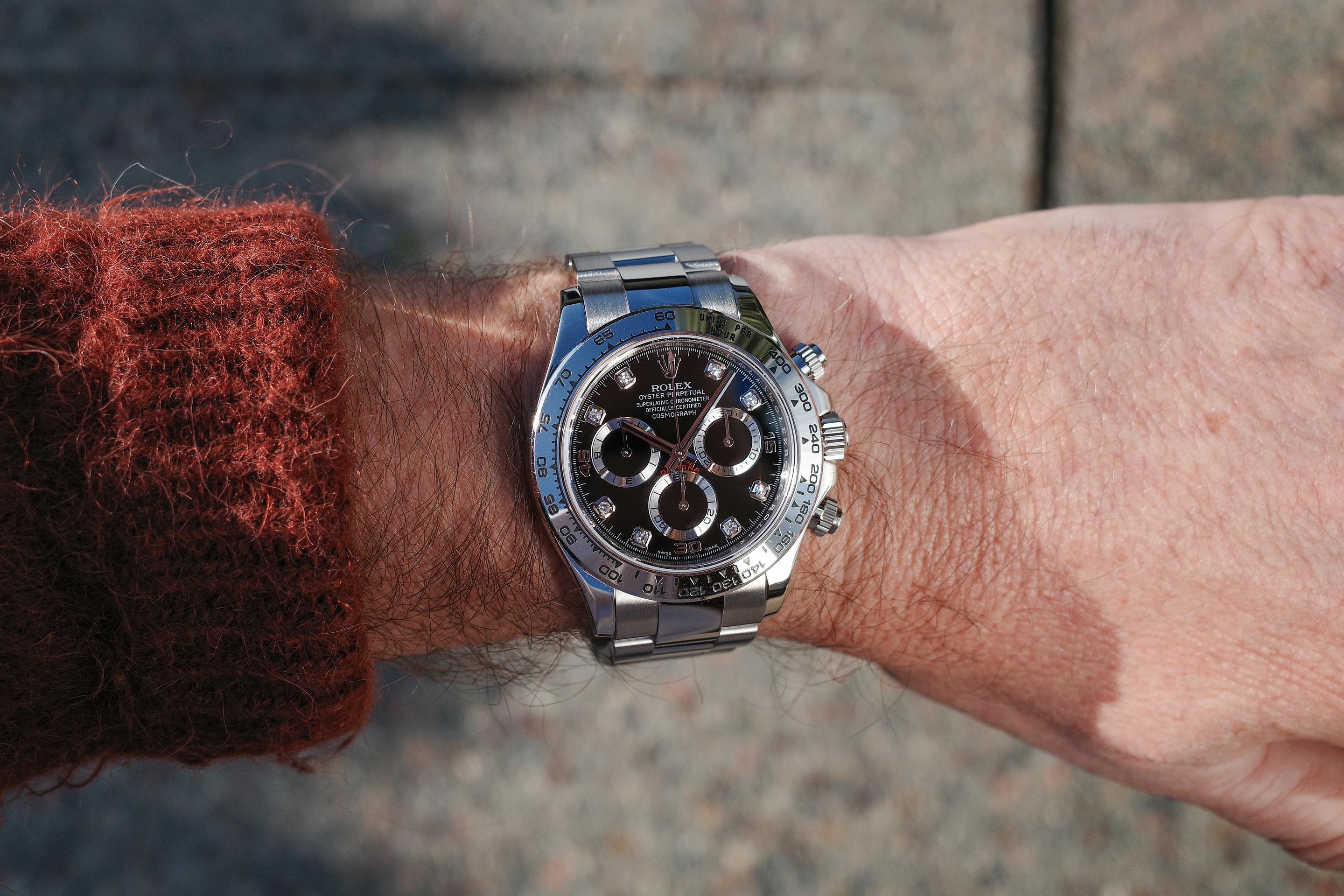 2008 Rolex 18K WG Daytona 116509 Black Diamond Arabic Dial