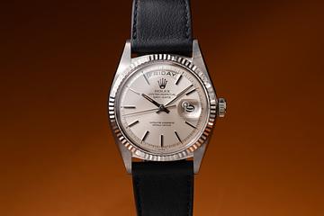 1967 Rolex 18K WG Day-Date 1803 Silver Dial