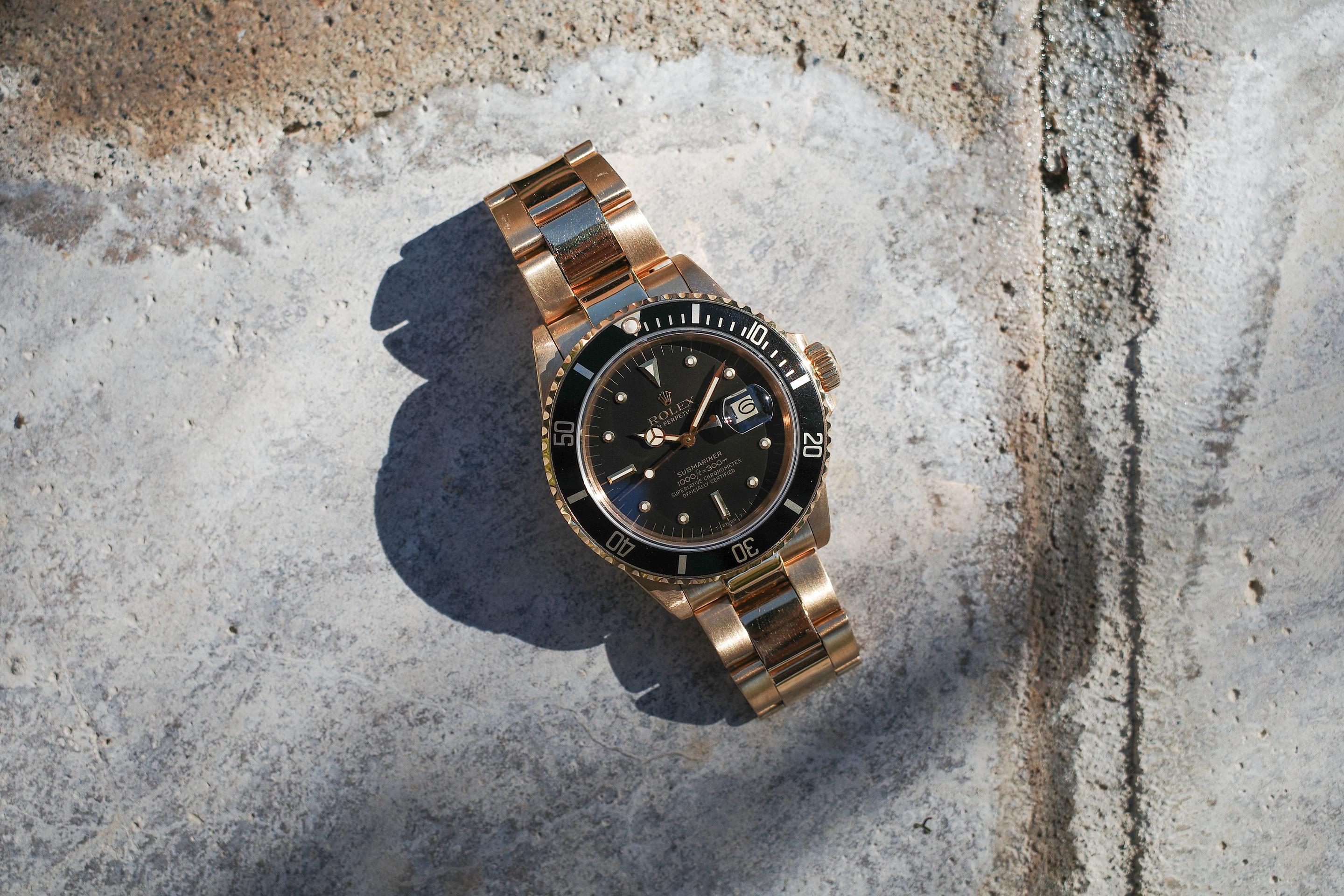 1985 Rolex 18K YG Submariner 16808 Matte Black Nipple Dial