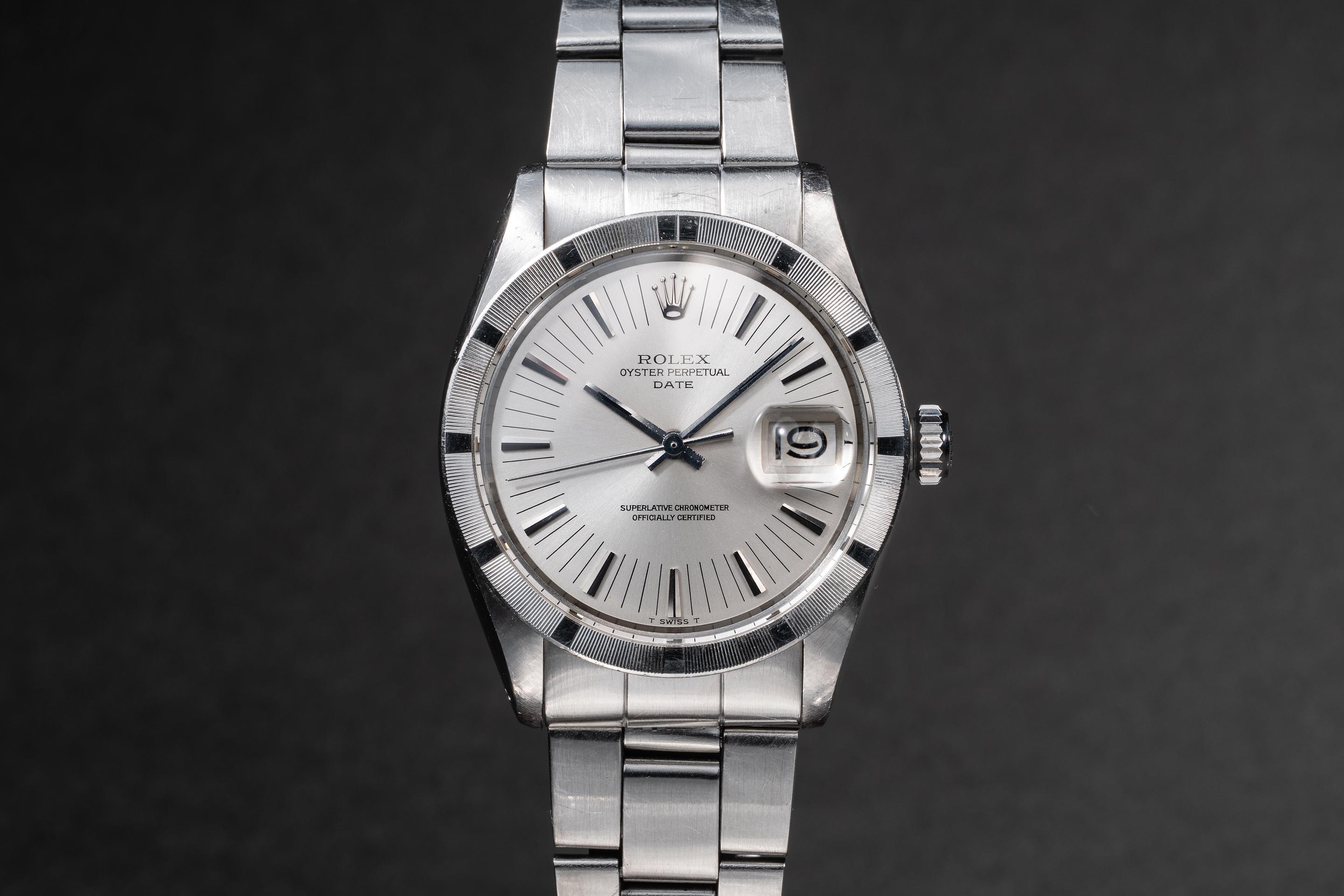 1973 Rolex Date 1501 Silver Radial Dial with RSC | Tropical Watch