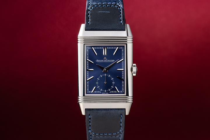 Jaeger LeCoultre Reverso Classic 214.8.62 Blue Dial with Box and Papers ...