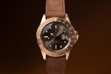 1971 Rolex 18K YG GMT-Master 1675 Lavender Nipple Dial