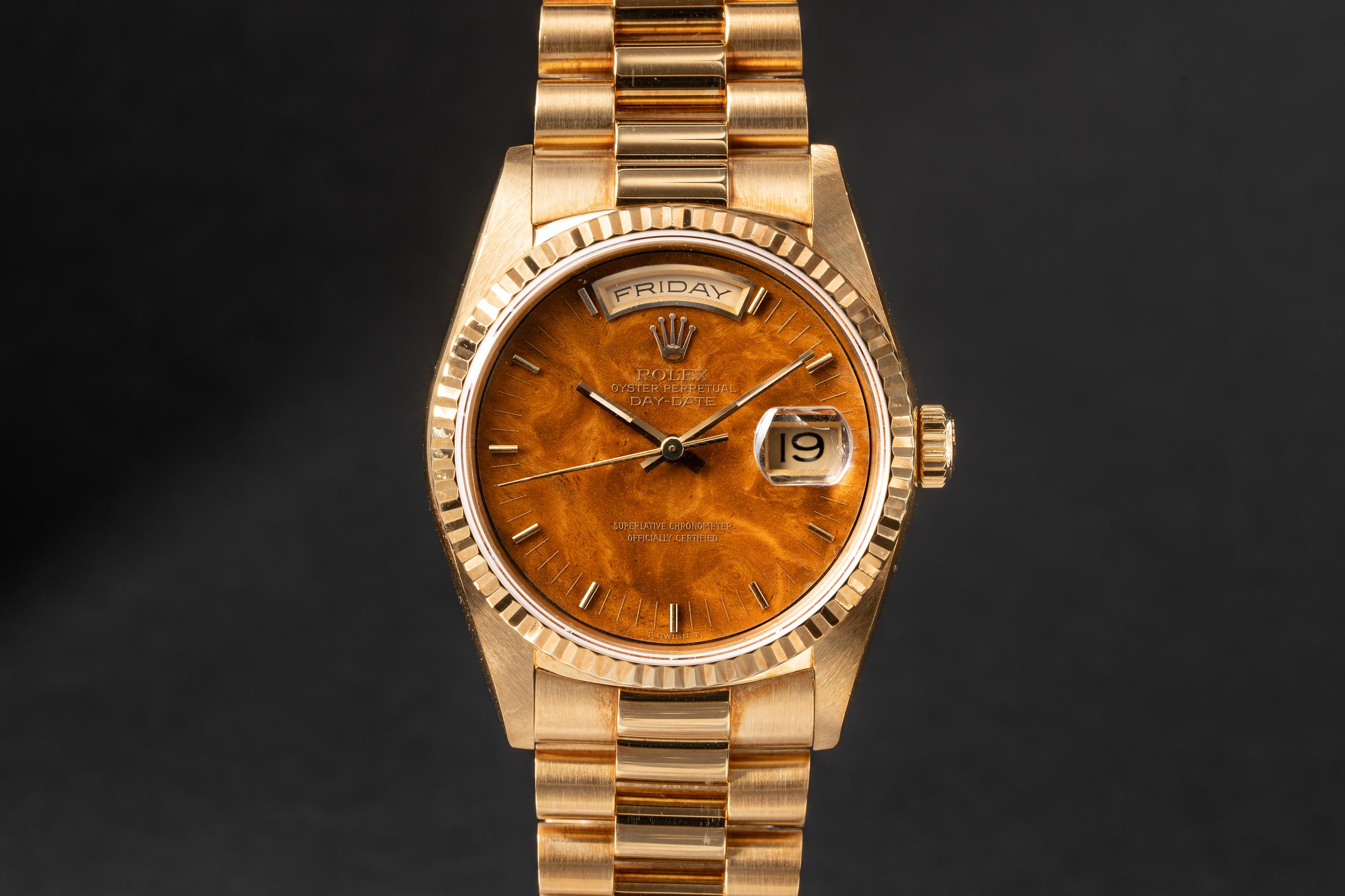 1990 Rolex Day-Date 18238 Birchwood Dial | Tropical Watch