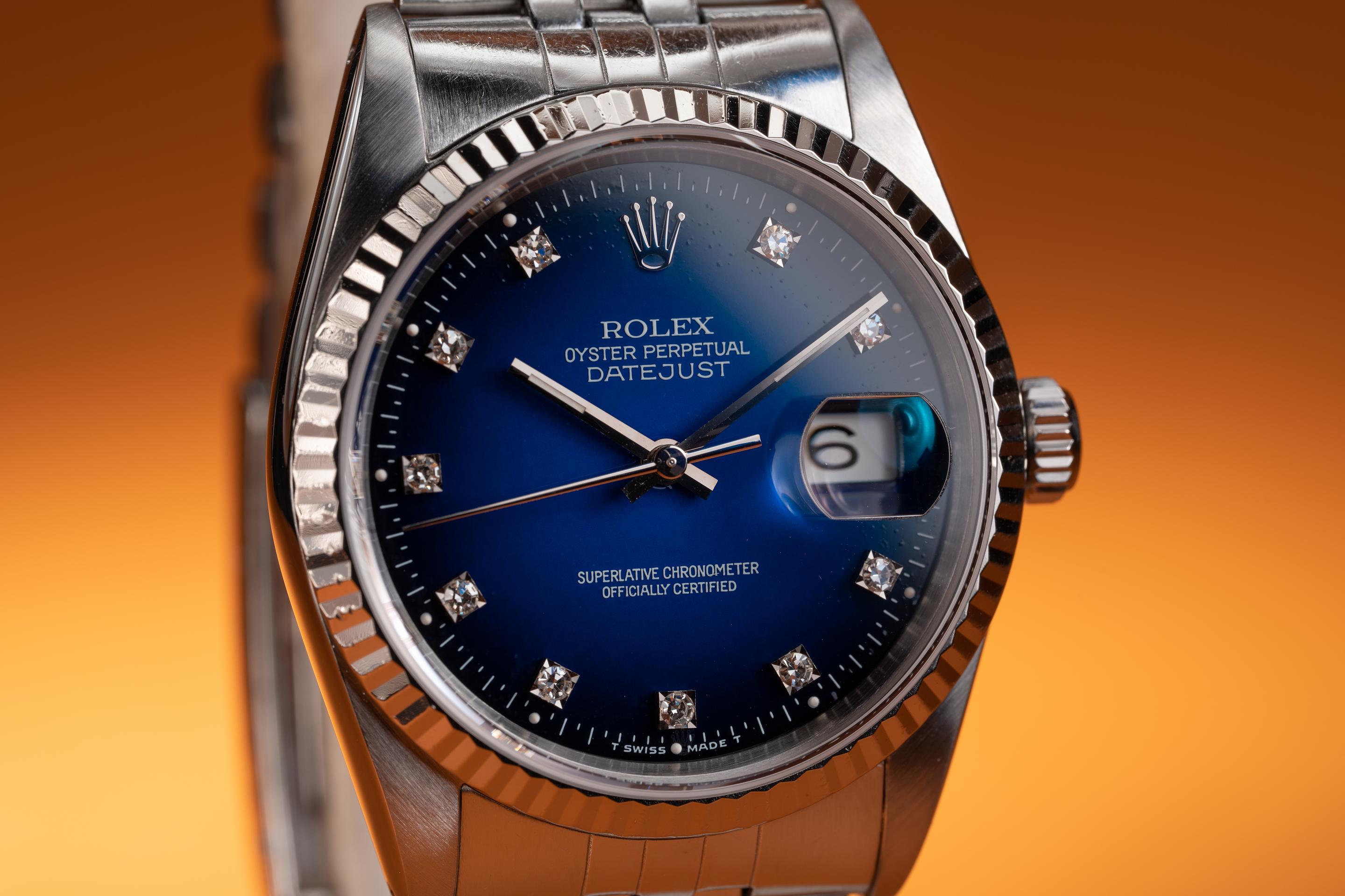 Blue Dial 1990 Rolex Datejust Value Buy Used Rolex Datejust 36