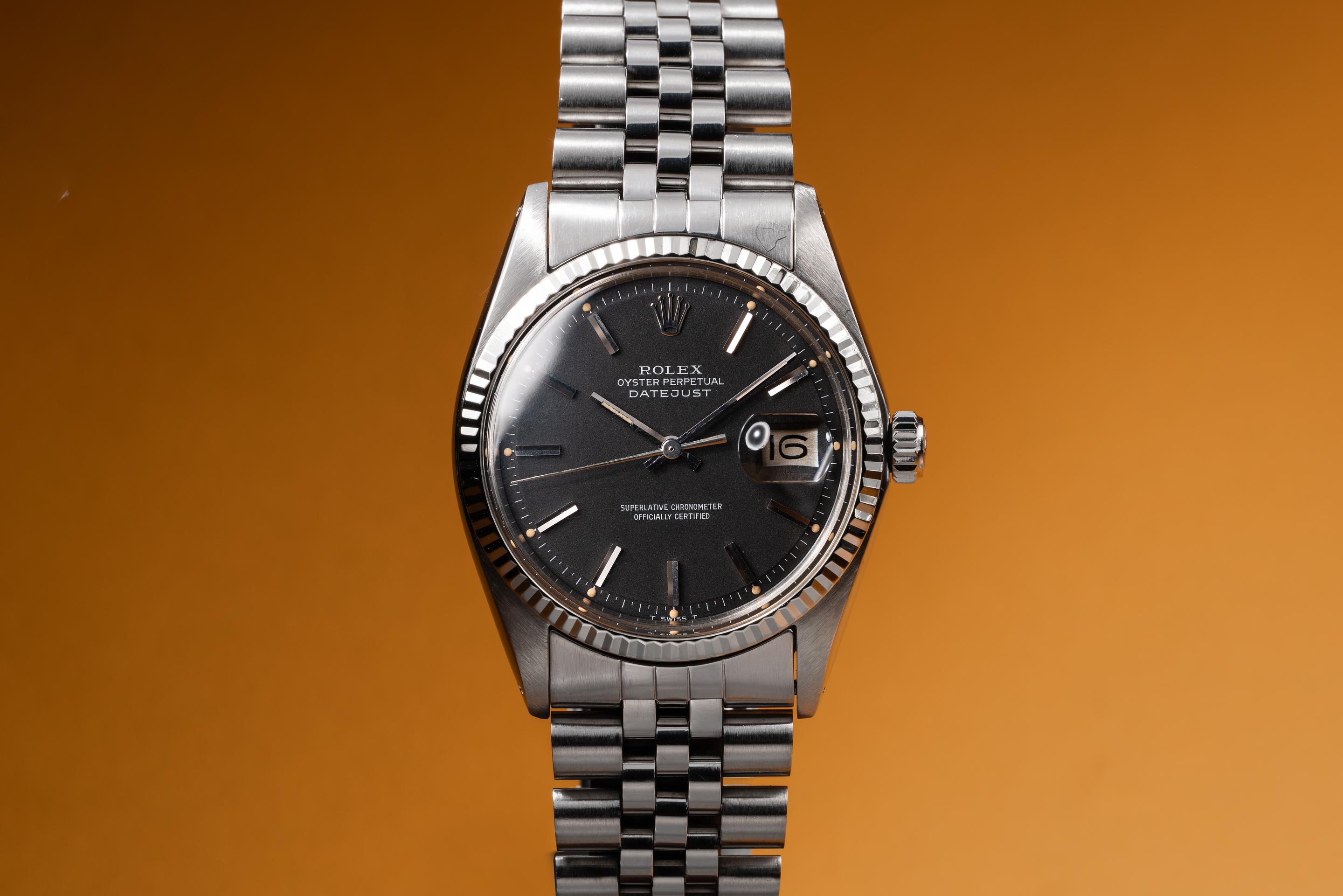 1974 Rolex DateJust 1601 Black Dial | Tropical Watch