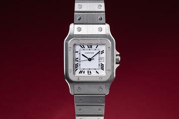 1996 Cartier Santos Automatic White Roman Numeral Dial with Papers