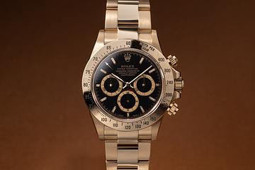 1995 Rolex 18K YG Zenith Daytona 16528 Black Dial with Box & CPO Papers