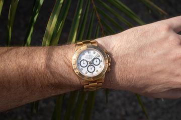 1991 Rolex 18K YG Daytona White Diamond Inverted 6 Dial