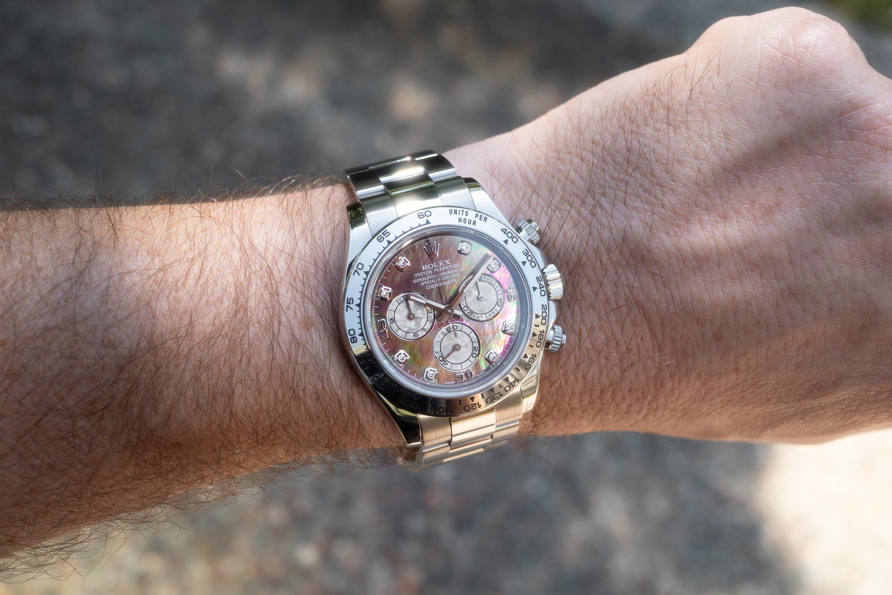 2008 Rolex 18K WG Daytona 116509 Tahitian MOP Diamond Dial with