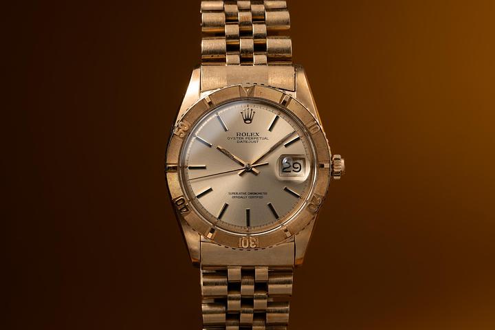 1968 Rolex 18K YG DateJust Turn-O-Graph 1625 Stepped Champagne
