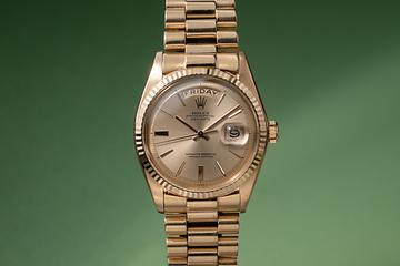 1966 Rolex Day-Date 1803 Champagne No-Lume Doorstop Dial