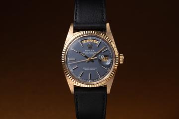1971 Rolex 18K YG Day-Date Blue Minute Track Dial