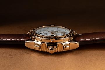 Breitling 18K YG LE Crosswind Special K44356 White Arabic Dial