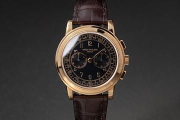 2000's Patek Philippe 18K YG Chronograph 5070J Black Dial with Box & Papers