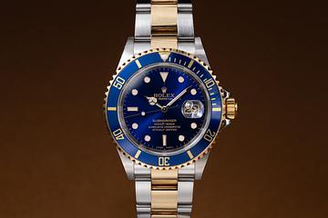 2006 Rolex Two-Tone Submariner 16613 Blue Dial with Box and Papers