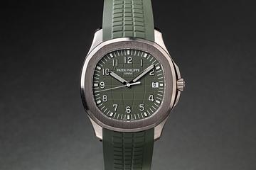 2022 Patek Philippe 18K WG Aquanaut Jumbo 5168G Khaki Green Dial with Box & Papers