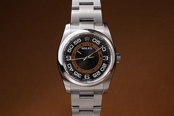 2014 Rolex Oyster Perpetual 116000 Black Concentric 3,6,9 Dial with Papers