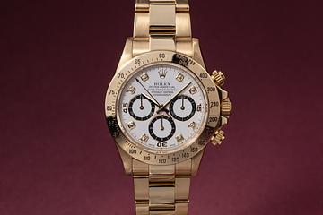 1996 Rolex 18K YG Daytona 16528 White Diamond Dial