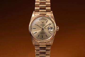1990 Rolex 18K YG Day-Date 18238 Champagne Dial