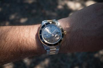 1997 Rolex Two-tone Submariner 16613 Grey Serti Dial with Box