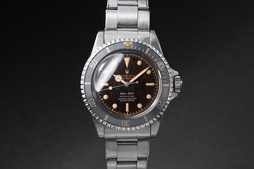 1960 Rolex PCG Submariner 5512 Gilt Chapter Ring Tropical Spider 4 Line Dial 