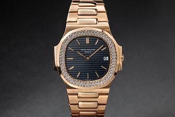 1980 Patek Philippe 18K YG & Diamond Nautilus 3700 Black Dial 