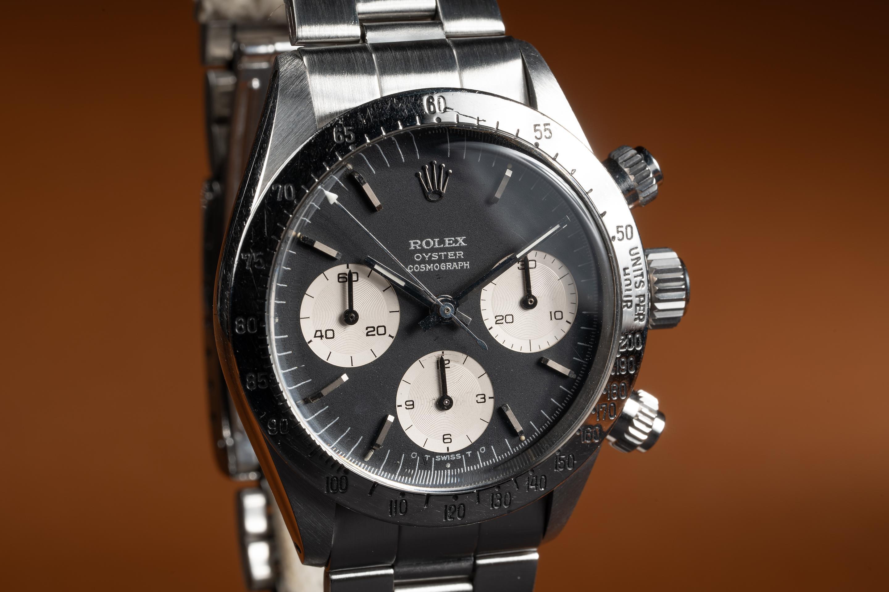 クオッカ7015  1973 Rolex Daytona 6265 Black Sigma Dial with Box | Tropical Watch