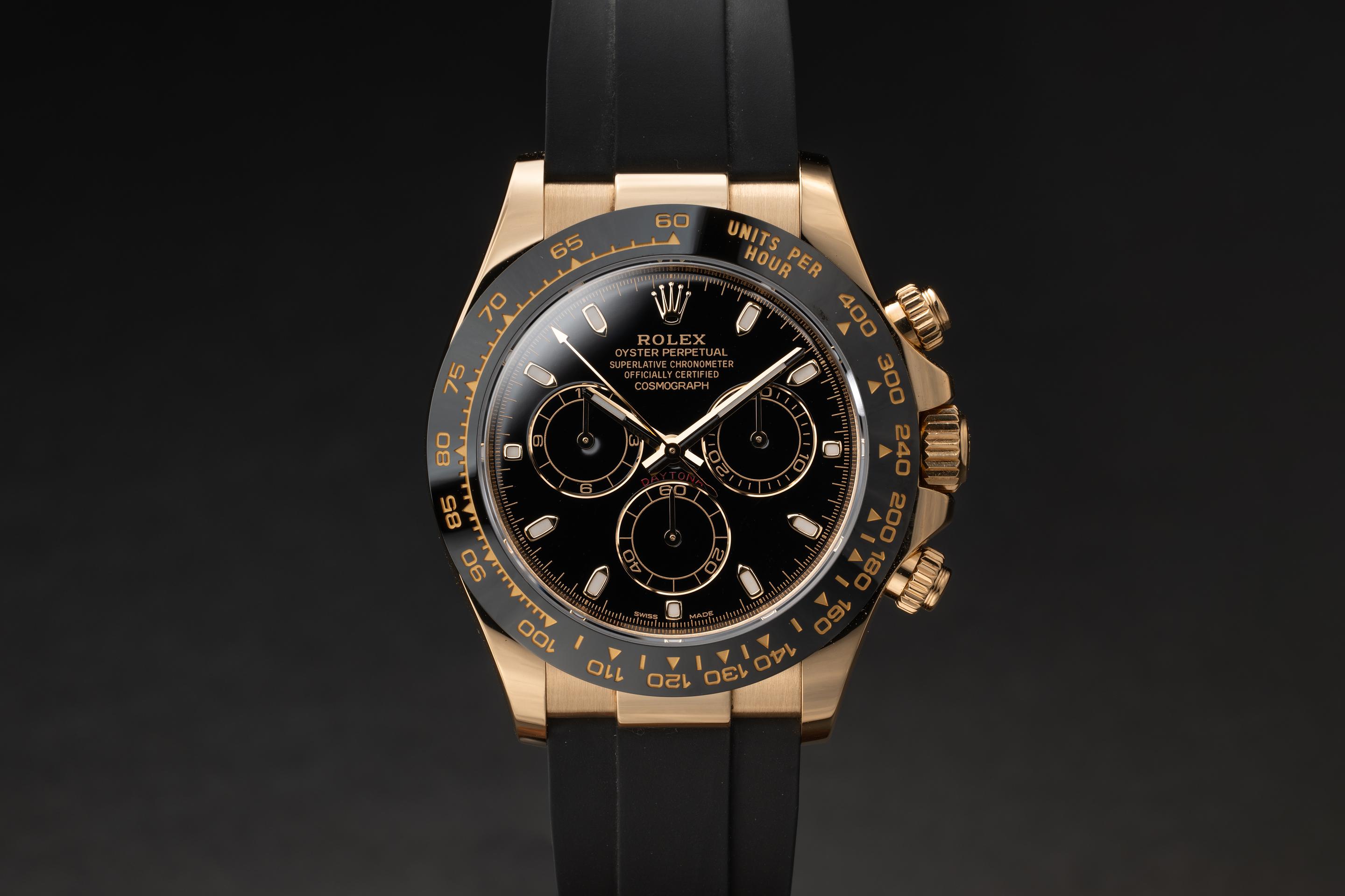 2018 Rolex 18K YG Daytona 116518 Black Dial with Papers | Tropical
