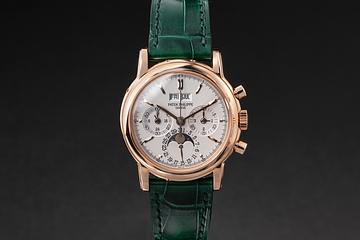 2004 Patek Philippe 18K RG Perpetual Calendar Chronograph 3970ER with Papers & Service Papers 