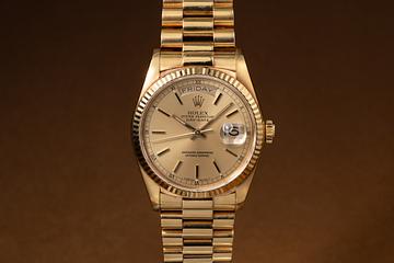 1988 Rolex 18K YG Day-Date 18038 Champagne Dial 