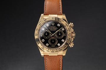 2004 Rolex 18K YG Daytona 116518 Black Diamond Dial 