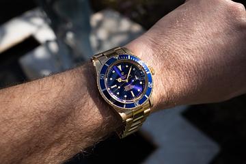 1978 Rolex 18K YG Submariner 1680 Blue Dial 