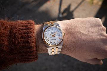 1991 Rolex Two-Tone OysterQuartz DateJust 17013 White Roman Numeral Dial 