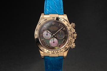 2005 Rolex 18K YG Daytona 116518 Tahitian MOP Roman Numeral Dial with Box & Papers