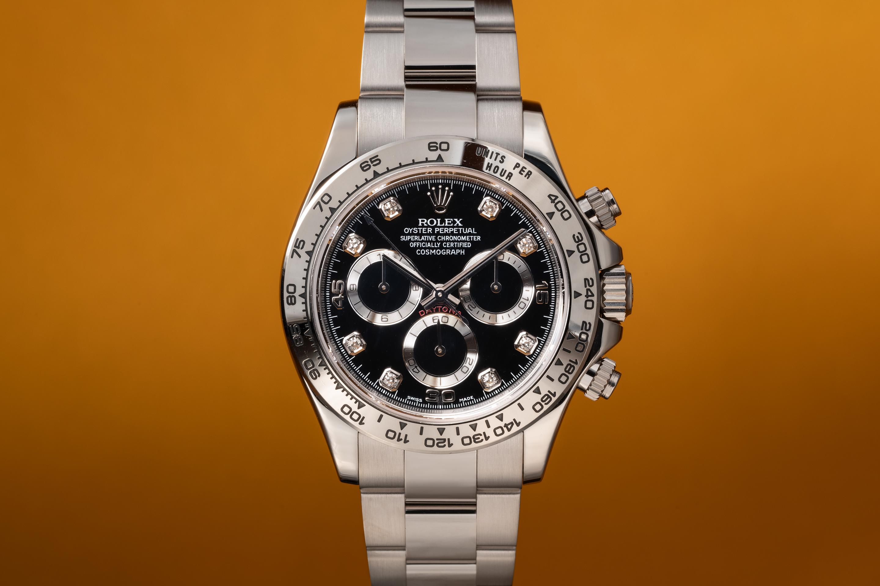 2008 Rolex 18K WG Daytona 116509 Black Diamond Arabic Dial