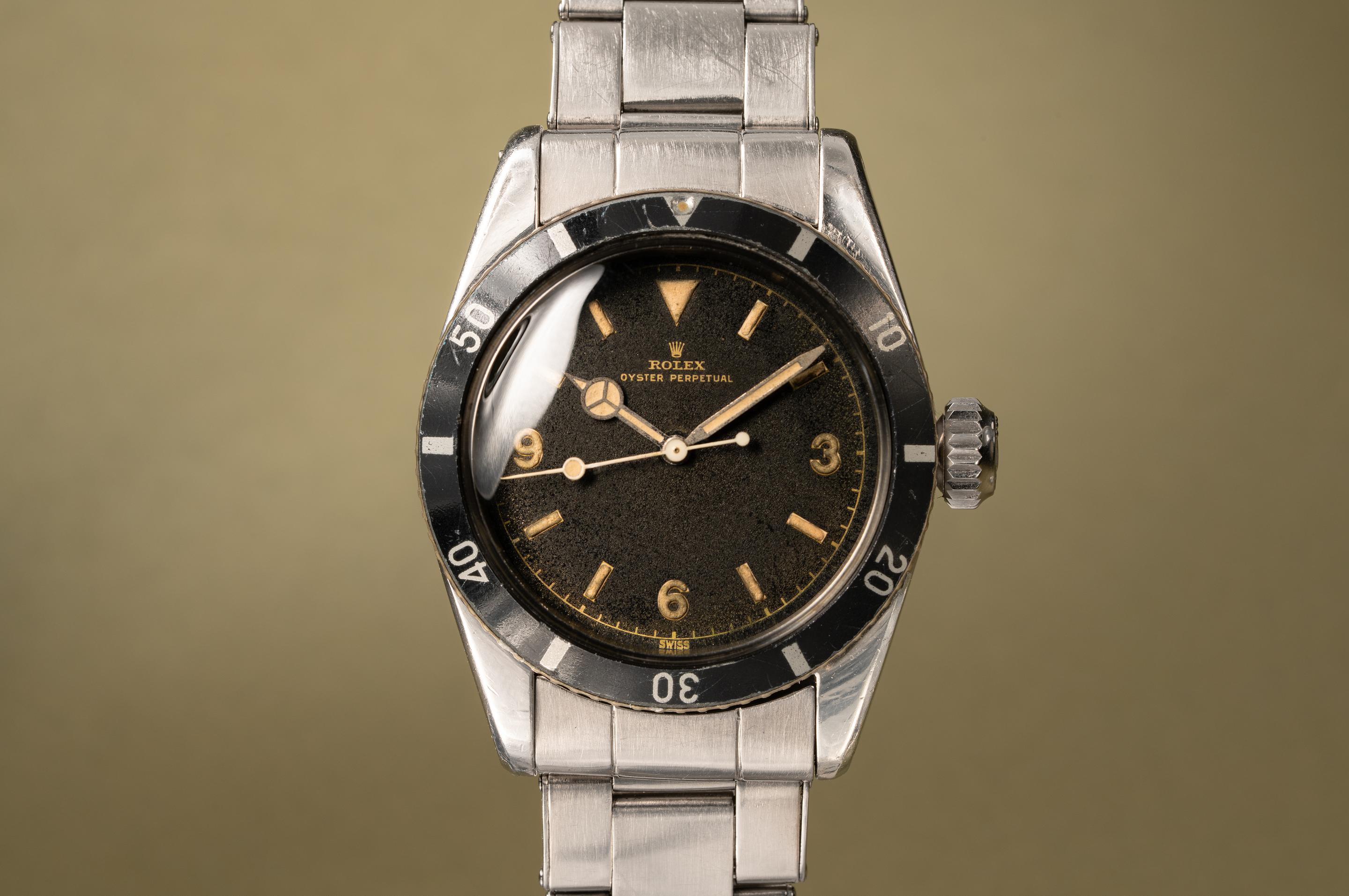 1955 Rolex Submariner 6200 Big Crown 3, 6, Dial Tropical Watch