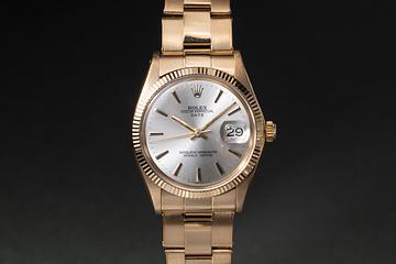 1969 Rolex 18K YG Date 1503 Silver No-Lume Sigma Dial